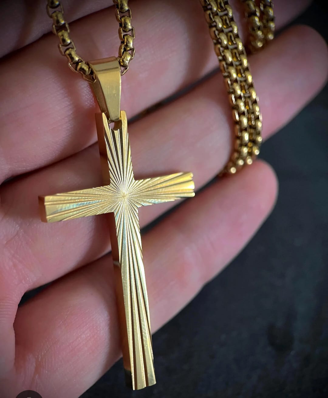 Gold -Plated Stainless Steel Cross