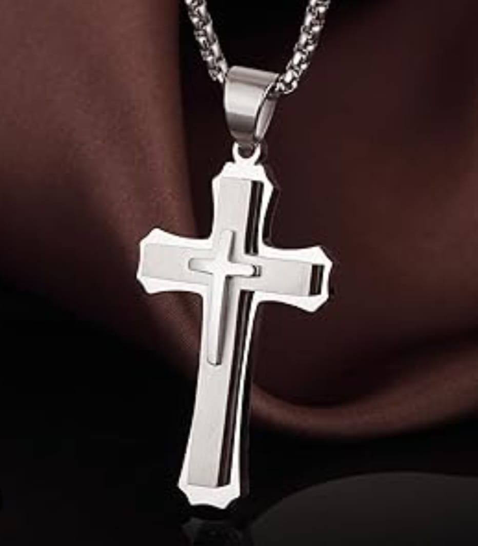 Double-Layered stainless steel Cross Necklace