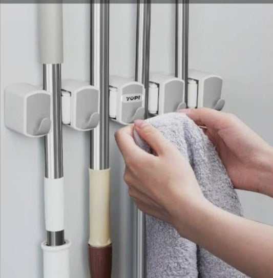 Yopi Wall Mounted Mop and Broom Holder
