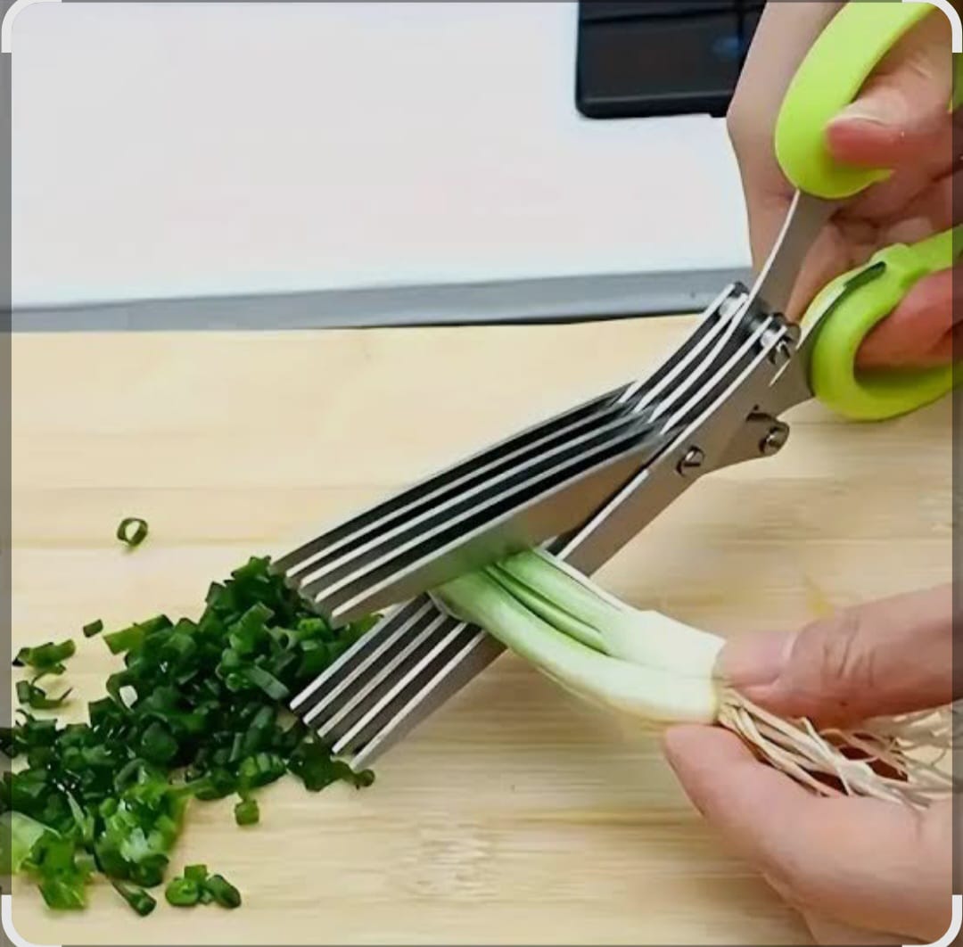 5- blade multi-layered stainless steel herb and Vegetables Scissor