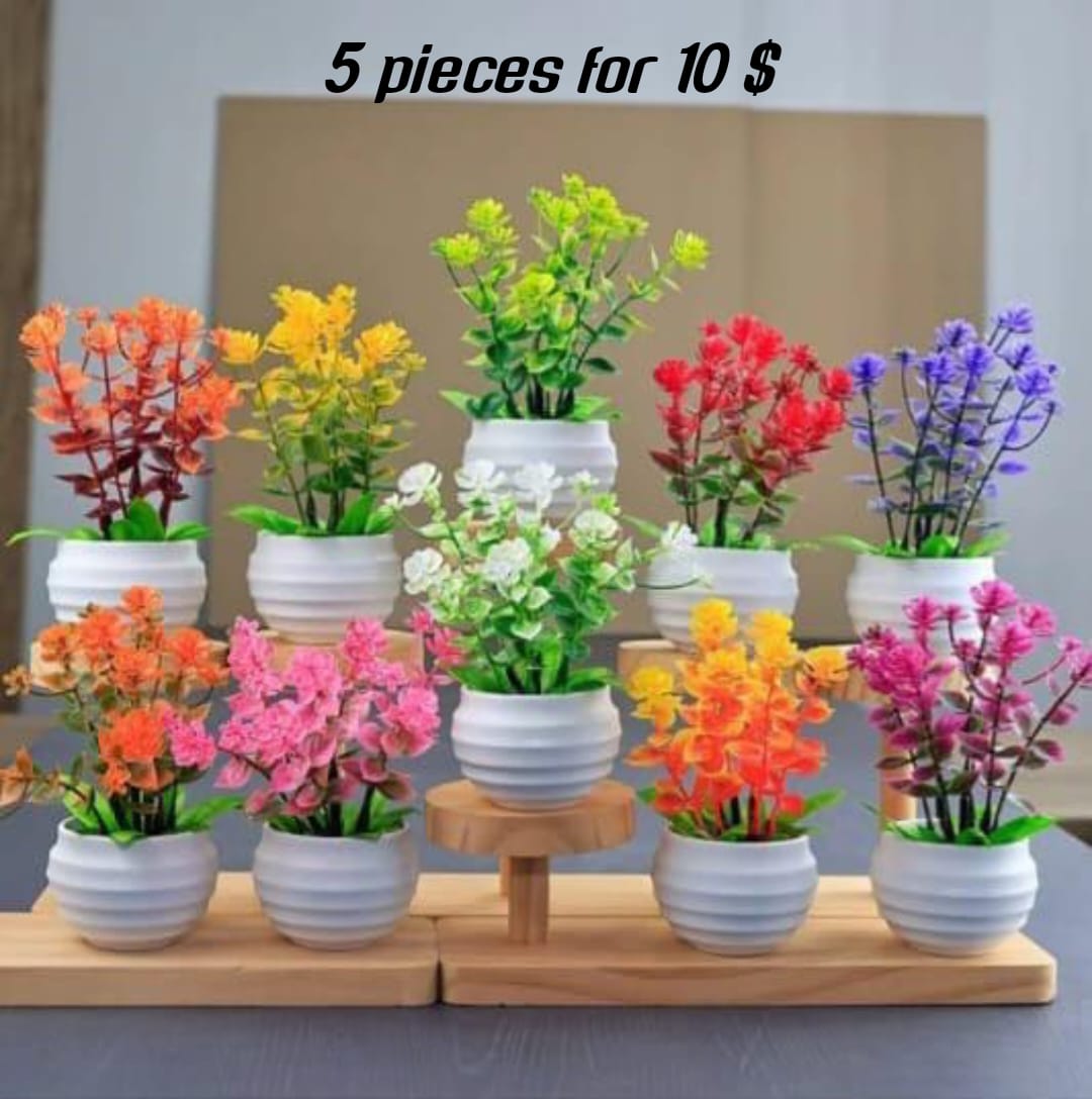 Colorful Artificial Mini Potted Flowers